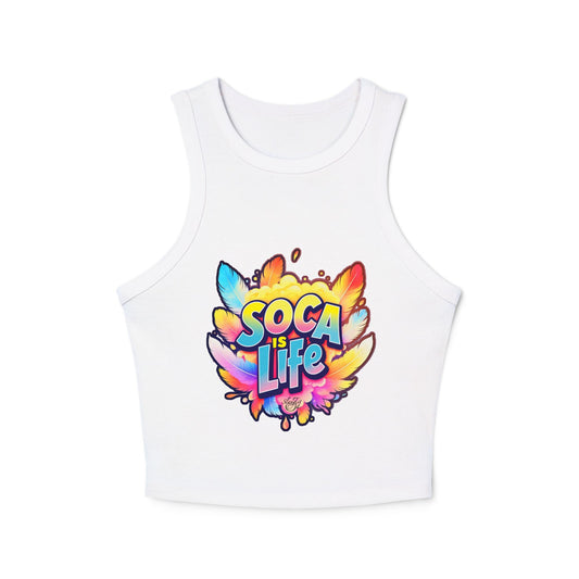 Women's Micro Rib Racer Tank Top - Soca is Life